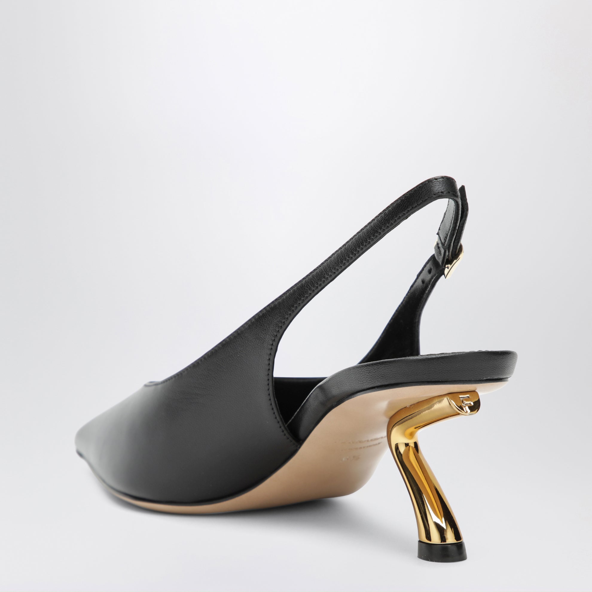 Slingback nera con tacco scultura S