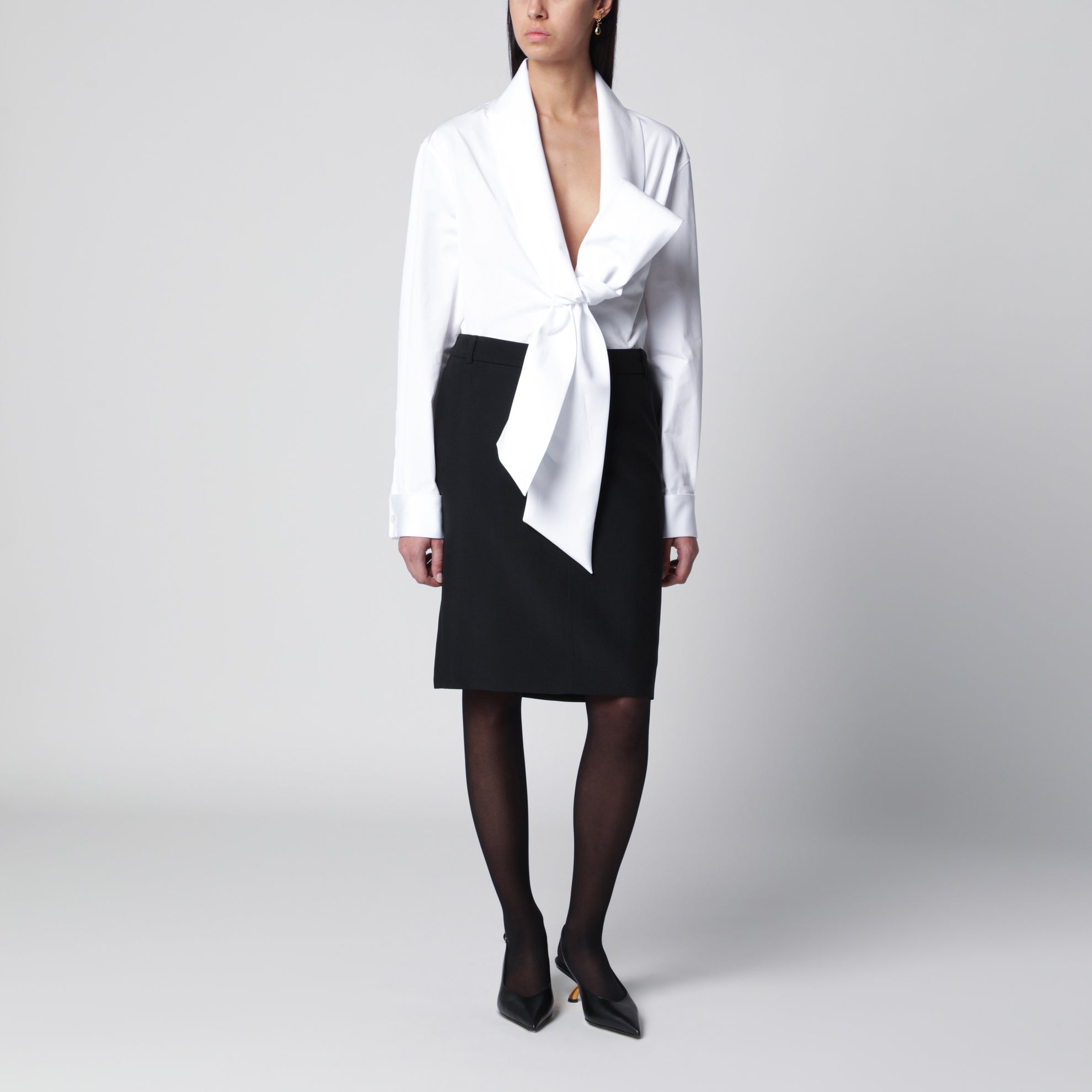 Black wool and mohair skirt