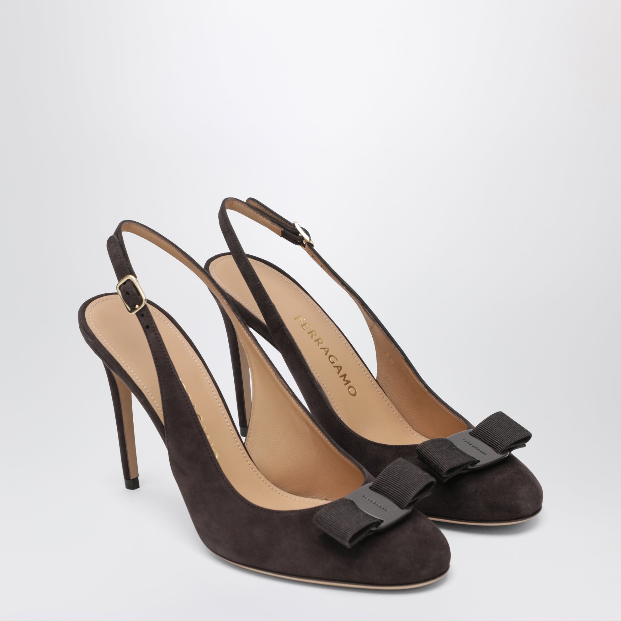 Escarpins slingback Vara à nœud Marron foncé