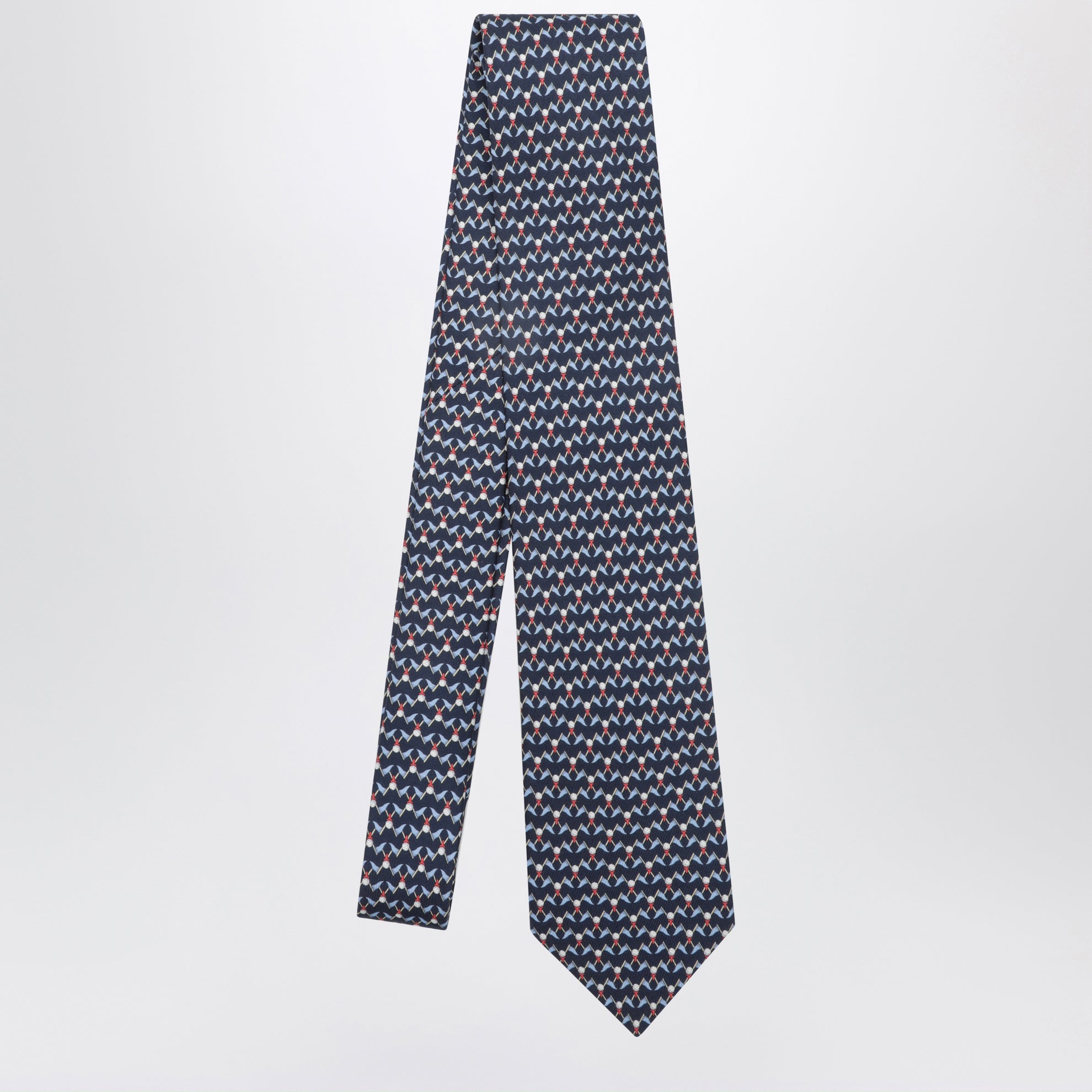 Navy blue Club silk tie