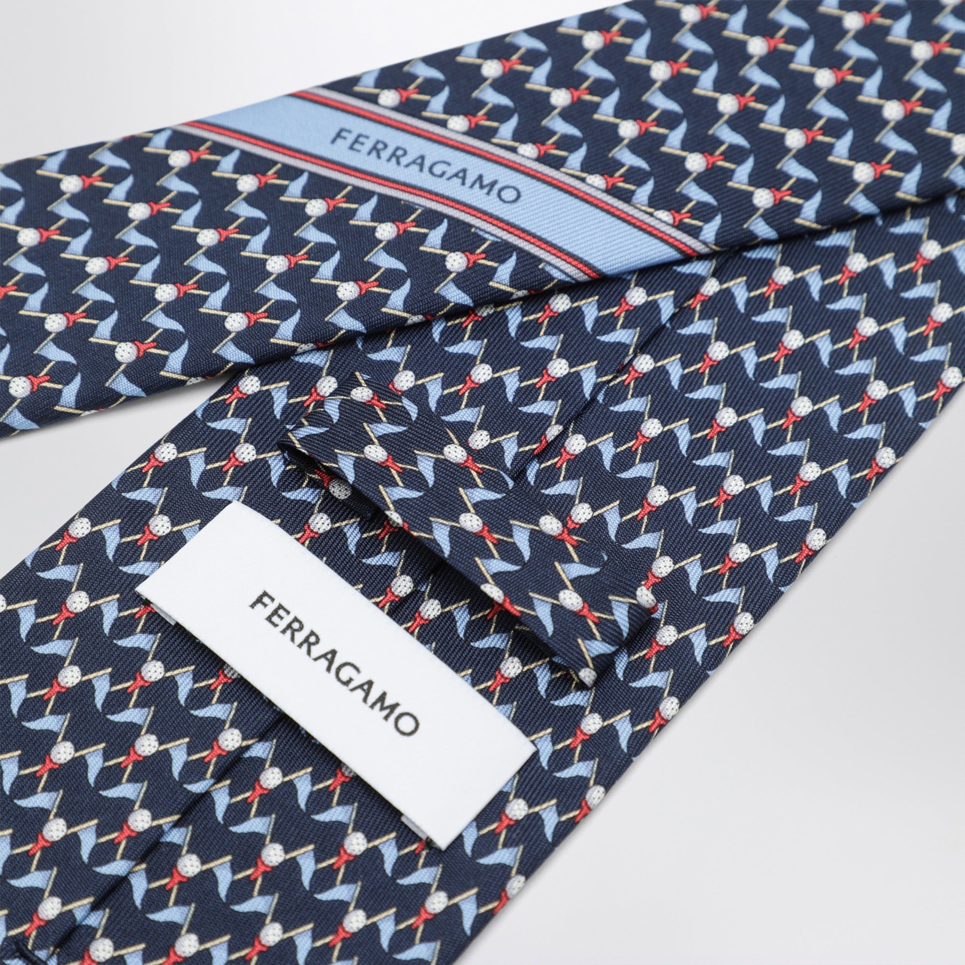 Navy blue Club silk tie
