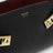 Hug East-West black/burgundy calfskin shoulder bag