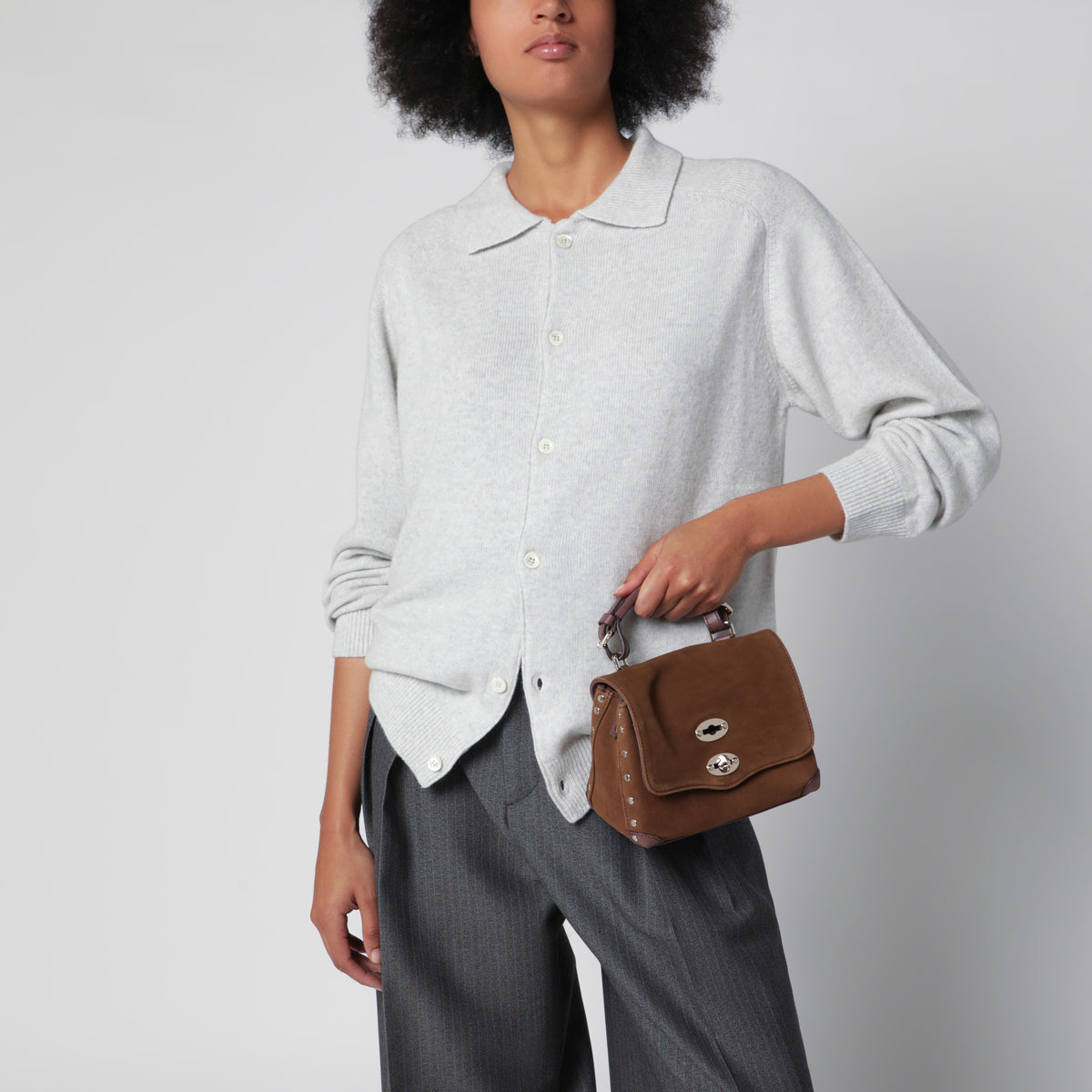 Brown Postina Zashmere XS bag in suede