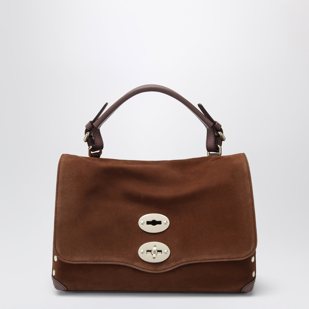 Braune Postina Zashmere S Tasche aus Veloursleder