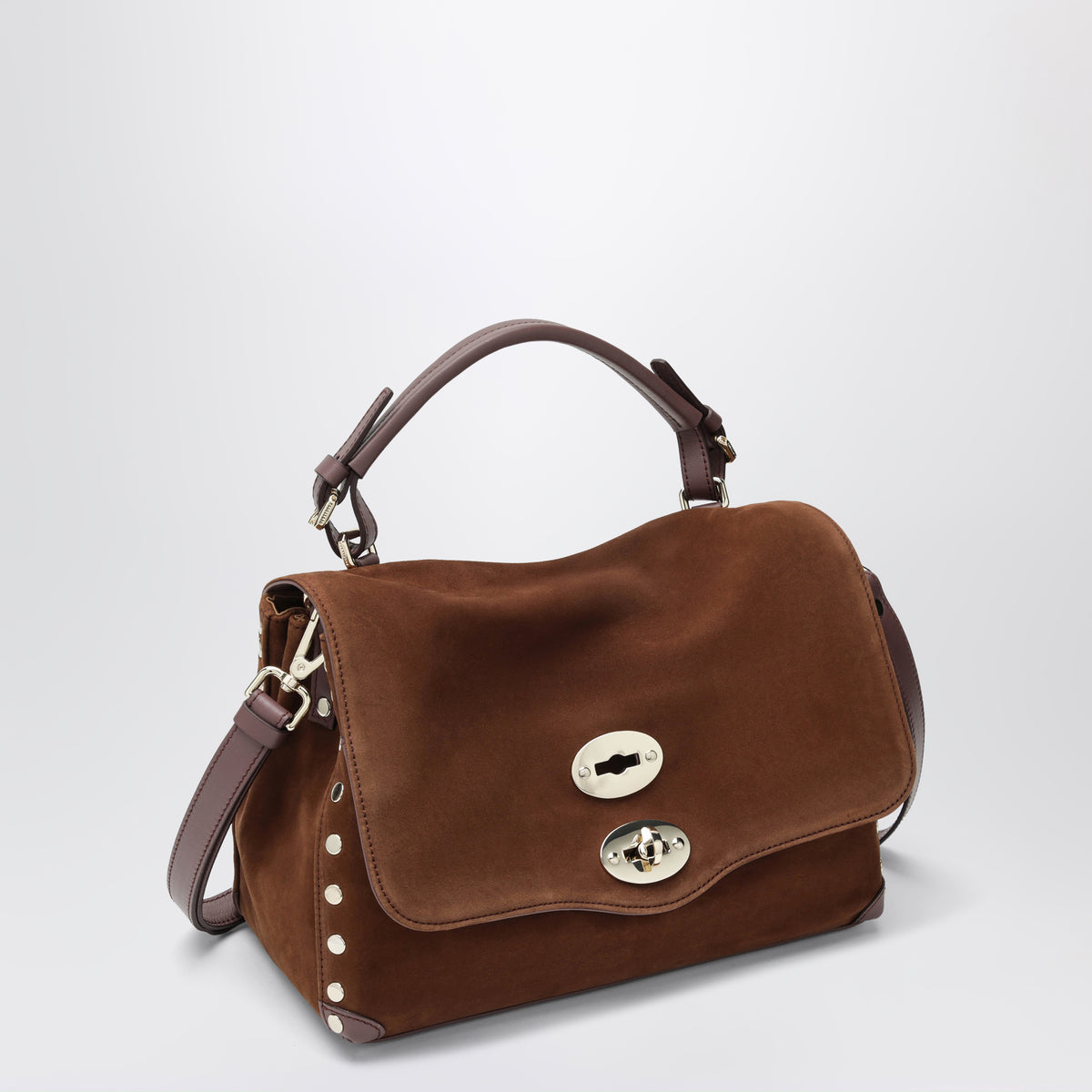 Braune Postina Zashmere S Tasche aus Veloursleder