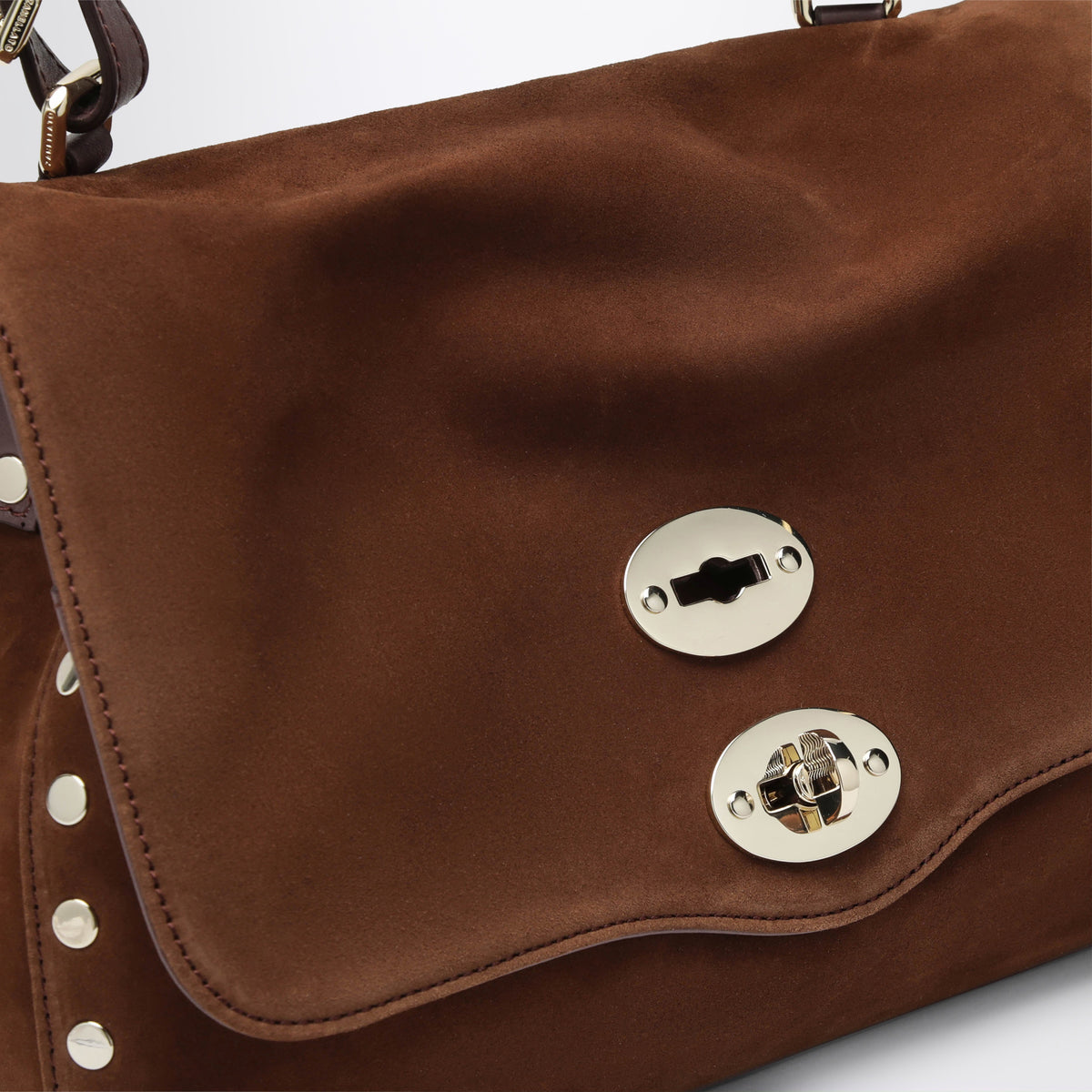 Braune Postina Zashmere S Tasche aus Veloursleder