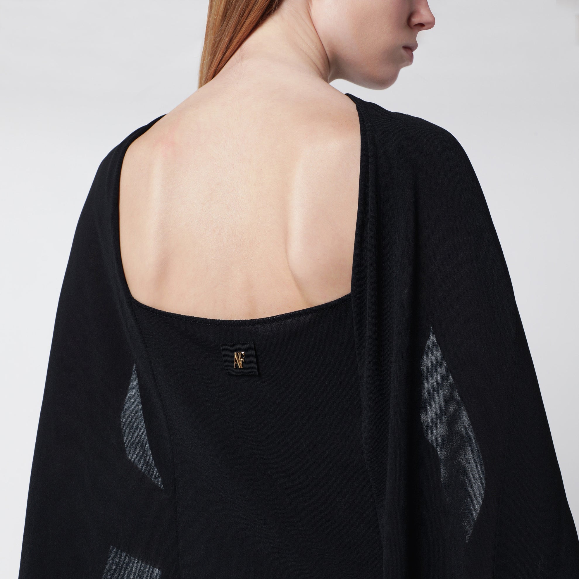 Black top with chiffon sleeves