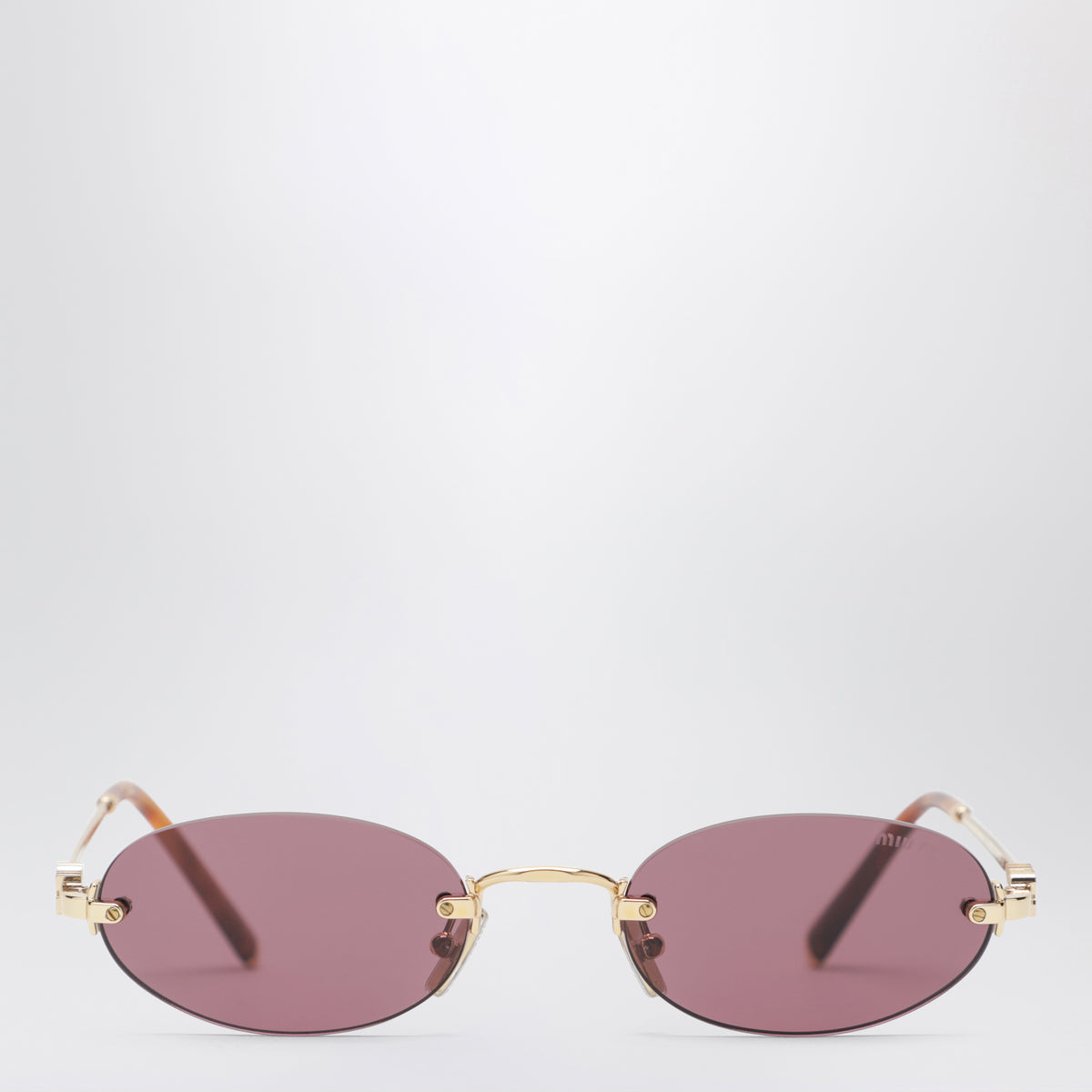 Miu Miu Miu Miu Logo sunglasses in gold/yellow | TheDoubleF display picture 3