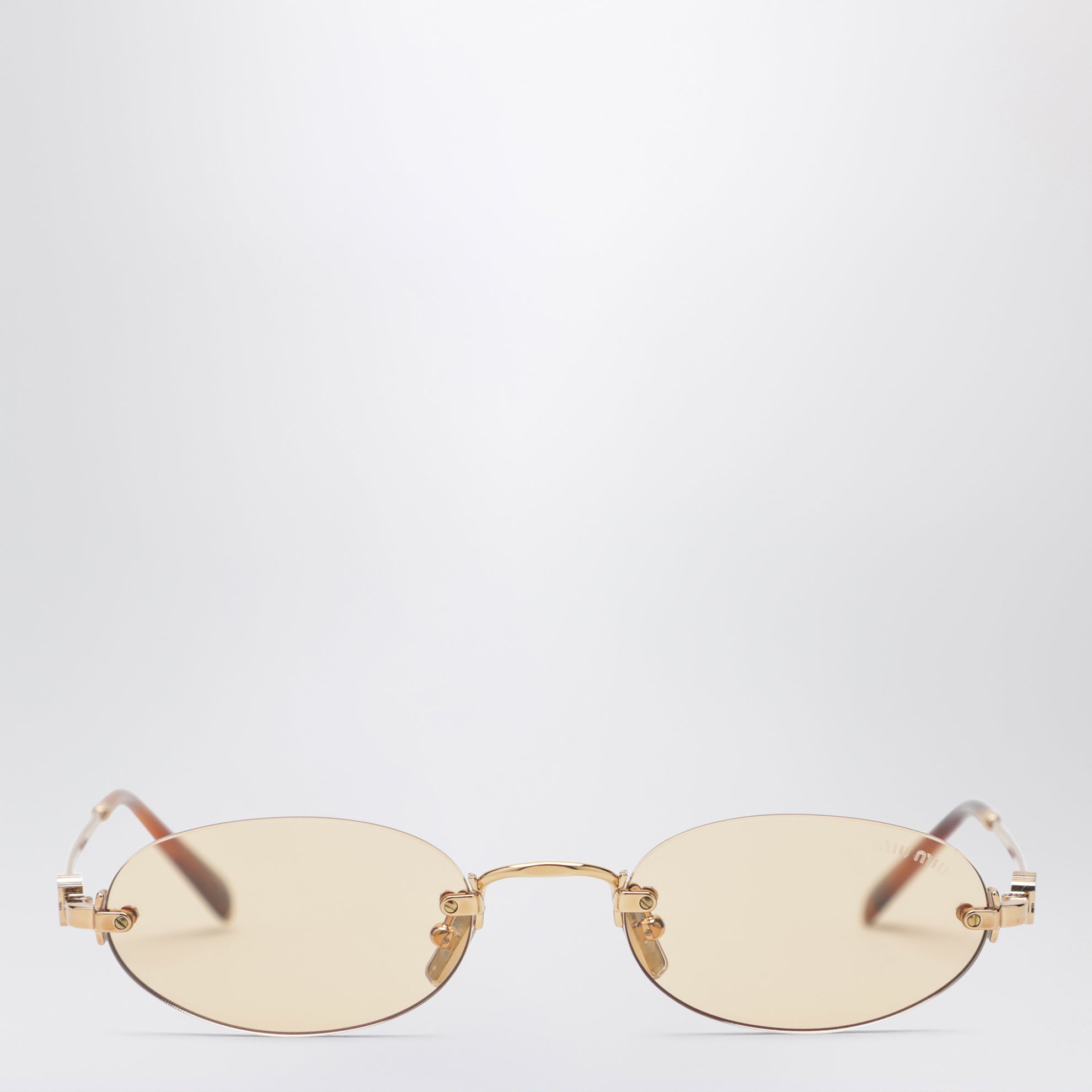 Miu Miu Logo sunglasses in gold/pink