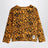 Beige Leopard Print Long-Sleeve Lyocell T-Shirt