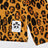 Beige Leopard Print Long-Sleeve Lyocell T-Shirt