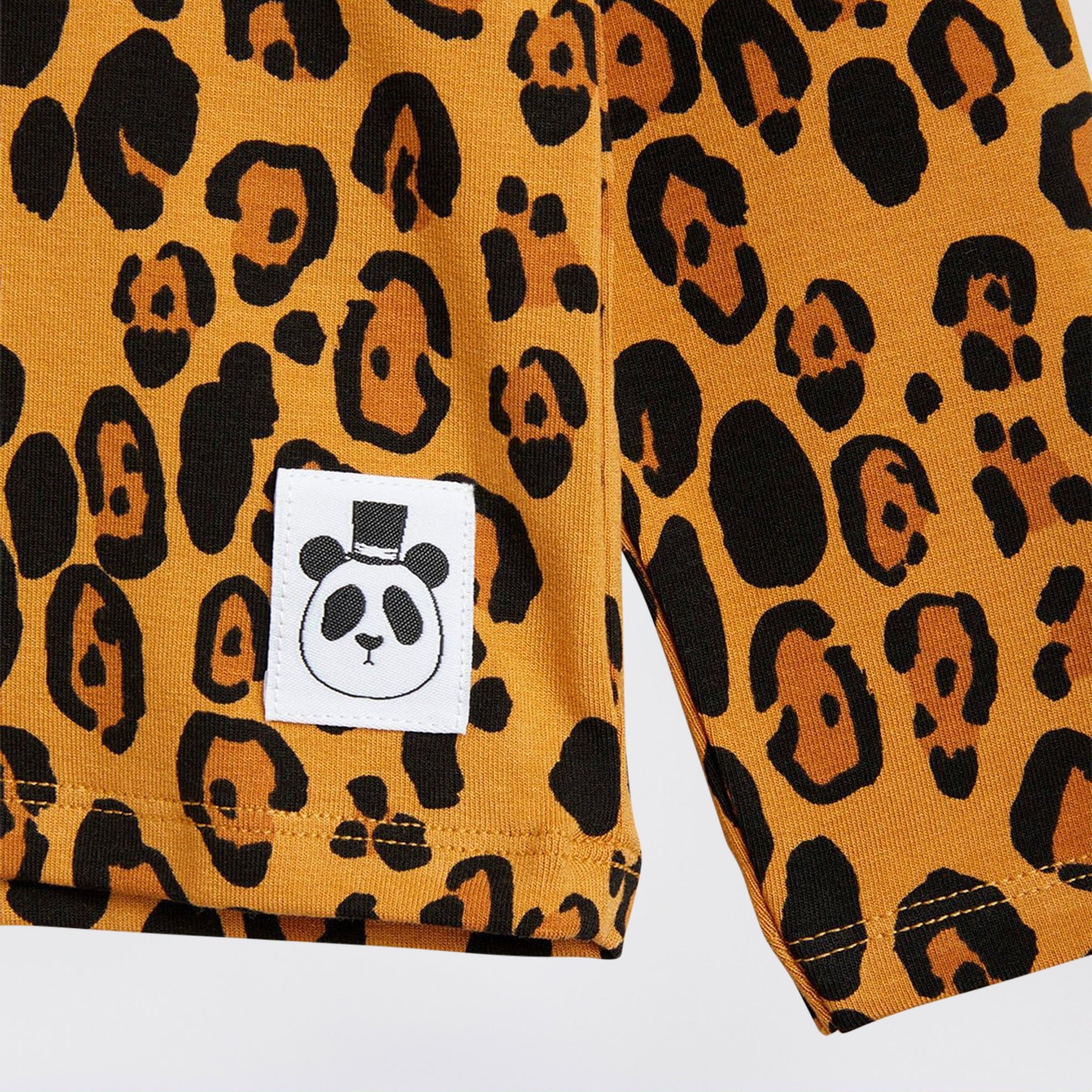 Beige Leopard Print Long-Sleeve Lyocell T-Shirt