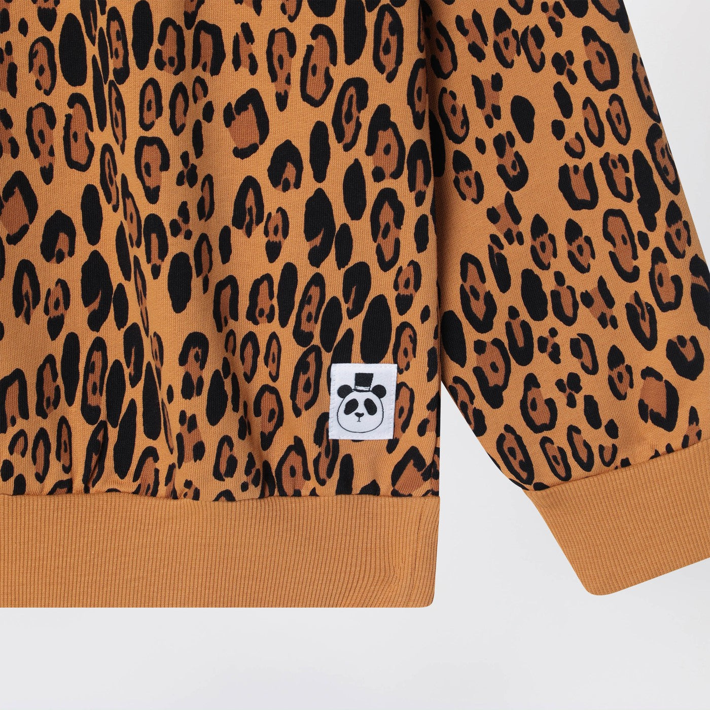 Organic cotton leopard print crewneck sweatshirt