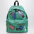 Aqua green Punk Bag backpack with graphics and charms