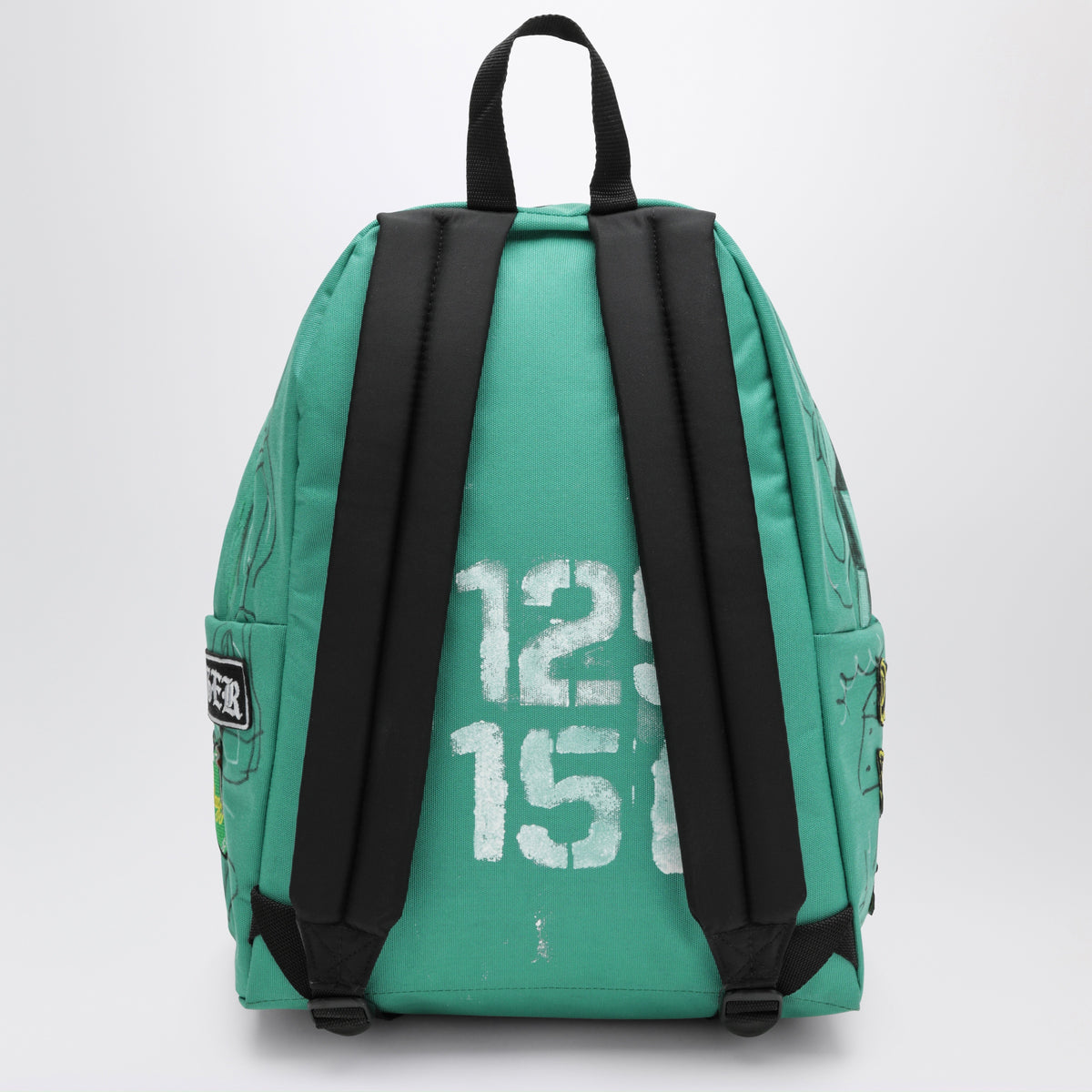 Aqua green Punk Bag backpack with graphics and charms