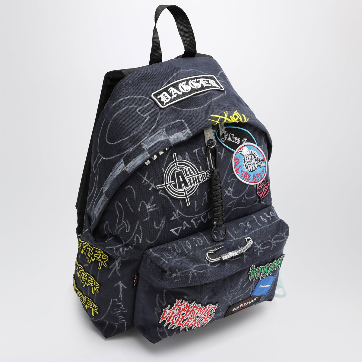 Zaino Punk Bag blu notte con grafiche e charm
