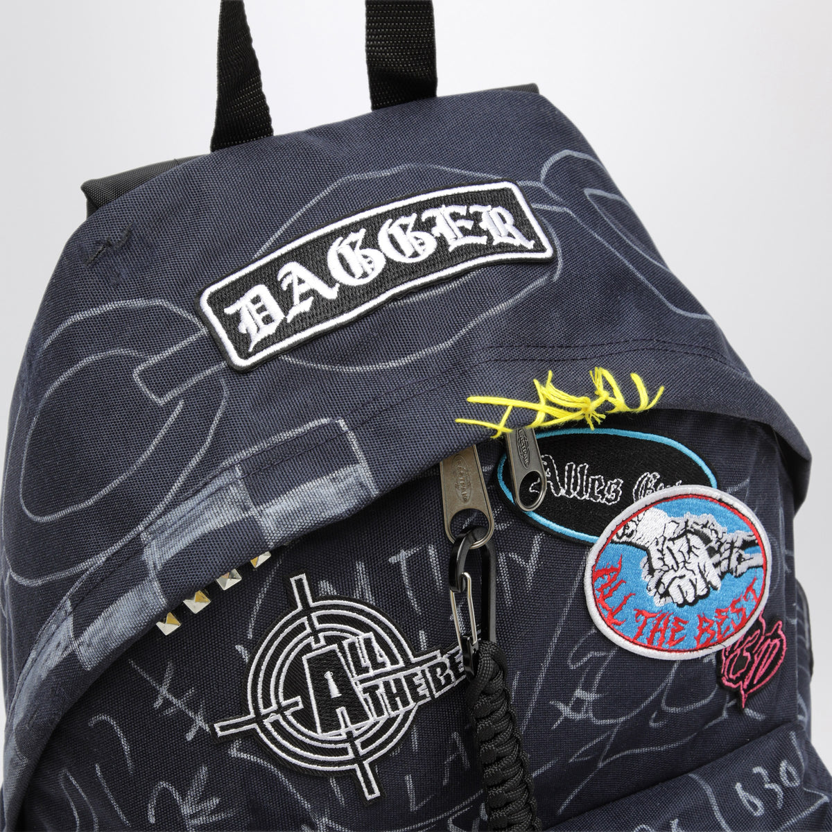 Zaino Punk Bag blu notte con grafiche e charm