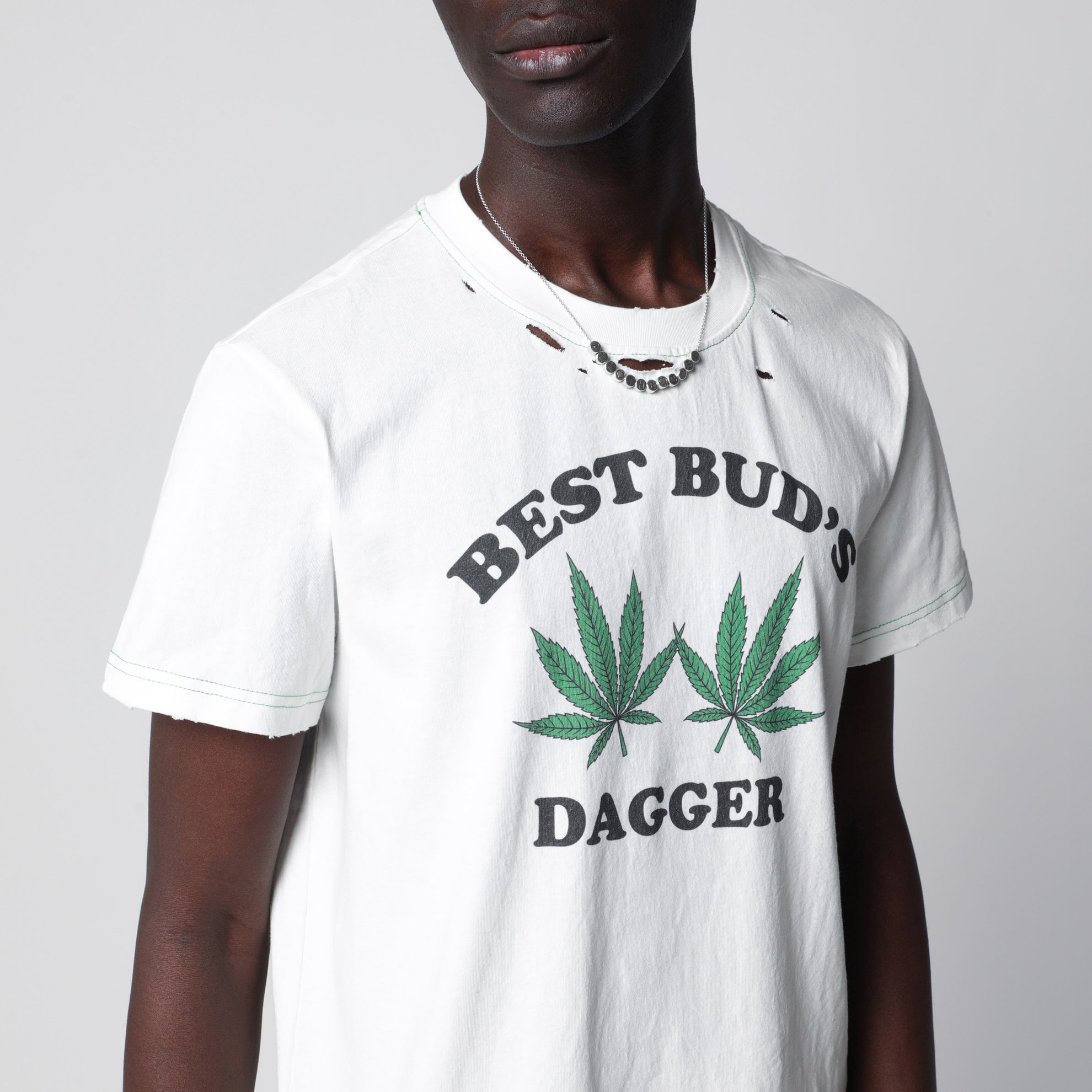 White “Best Bud’s” distressed T-shirt