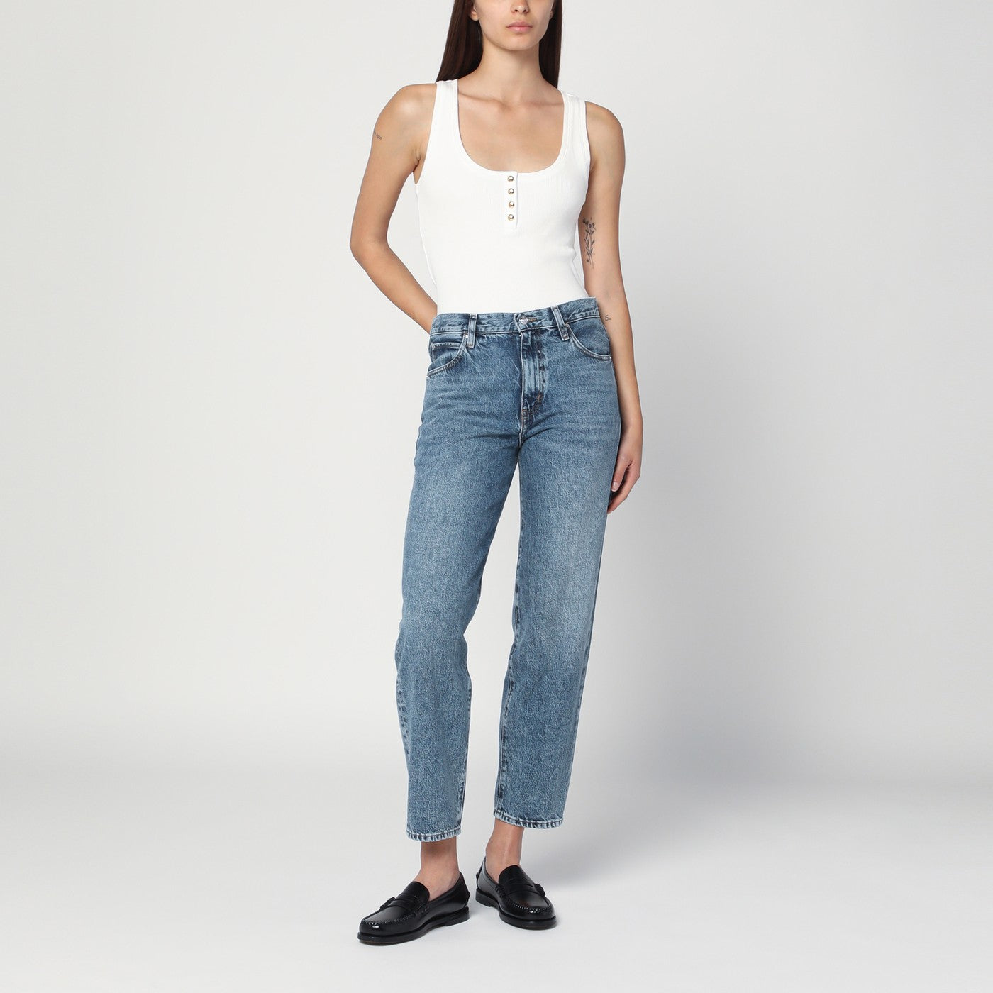 Jeans blu chiaro effetto slavato