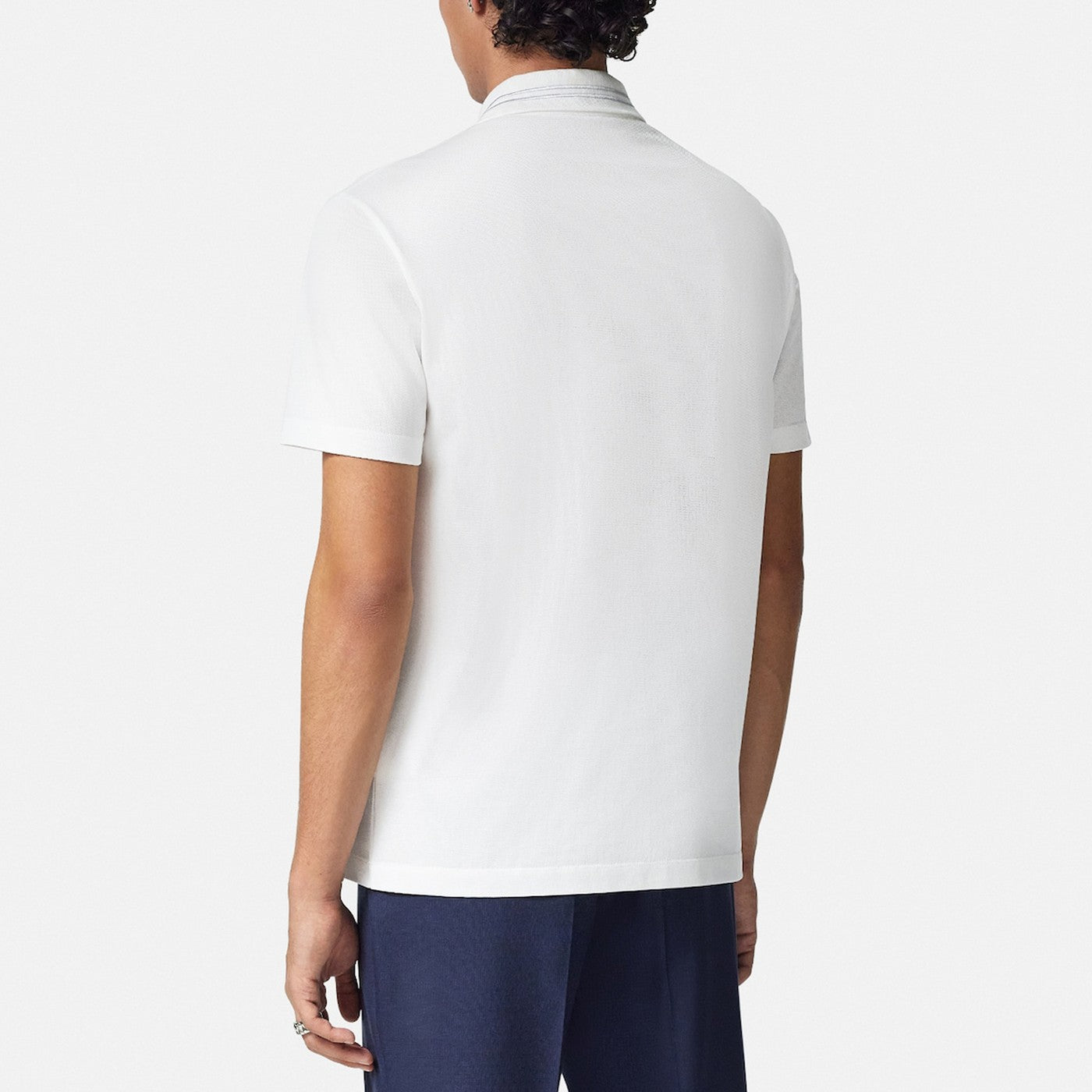 White polo shirt with Medusa embroidery