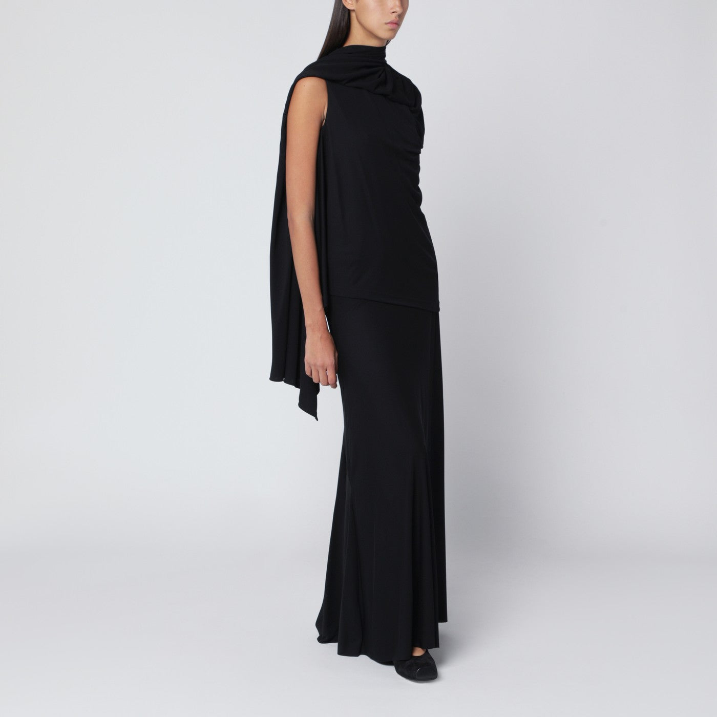 Isadra top in black jersey