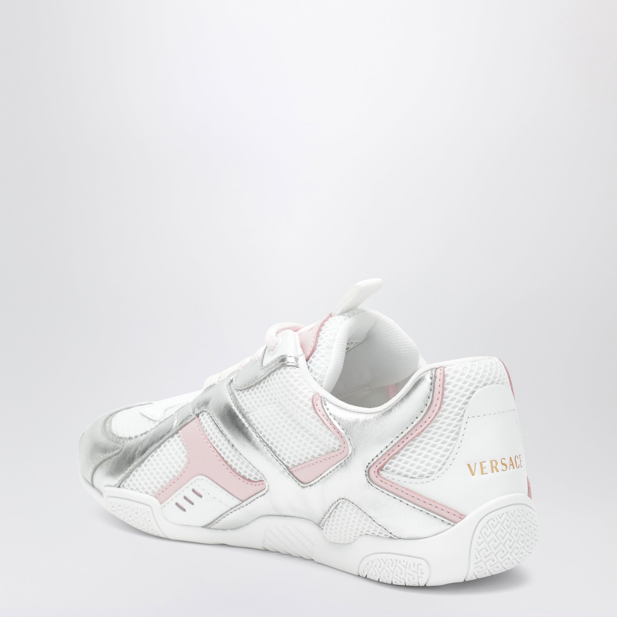 Galaxia silver mesh and leather sneakers