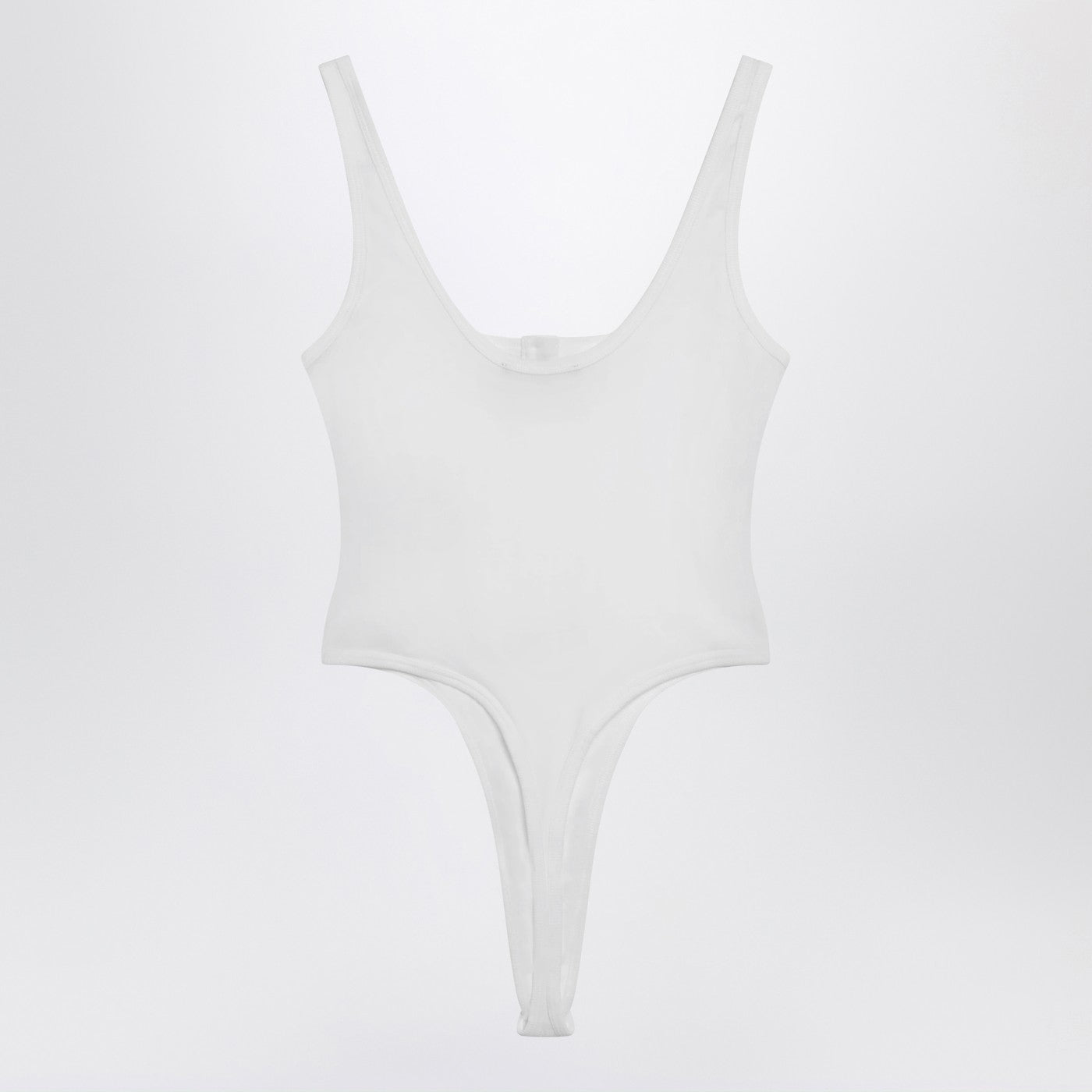 Body blanc échancré avec logo brodé