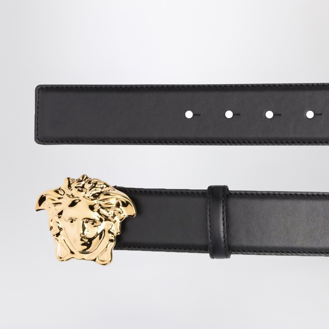 Ceinture noire avec boucle Medusa Head