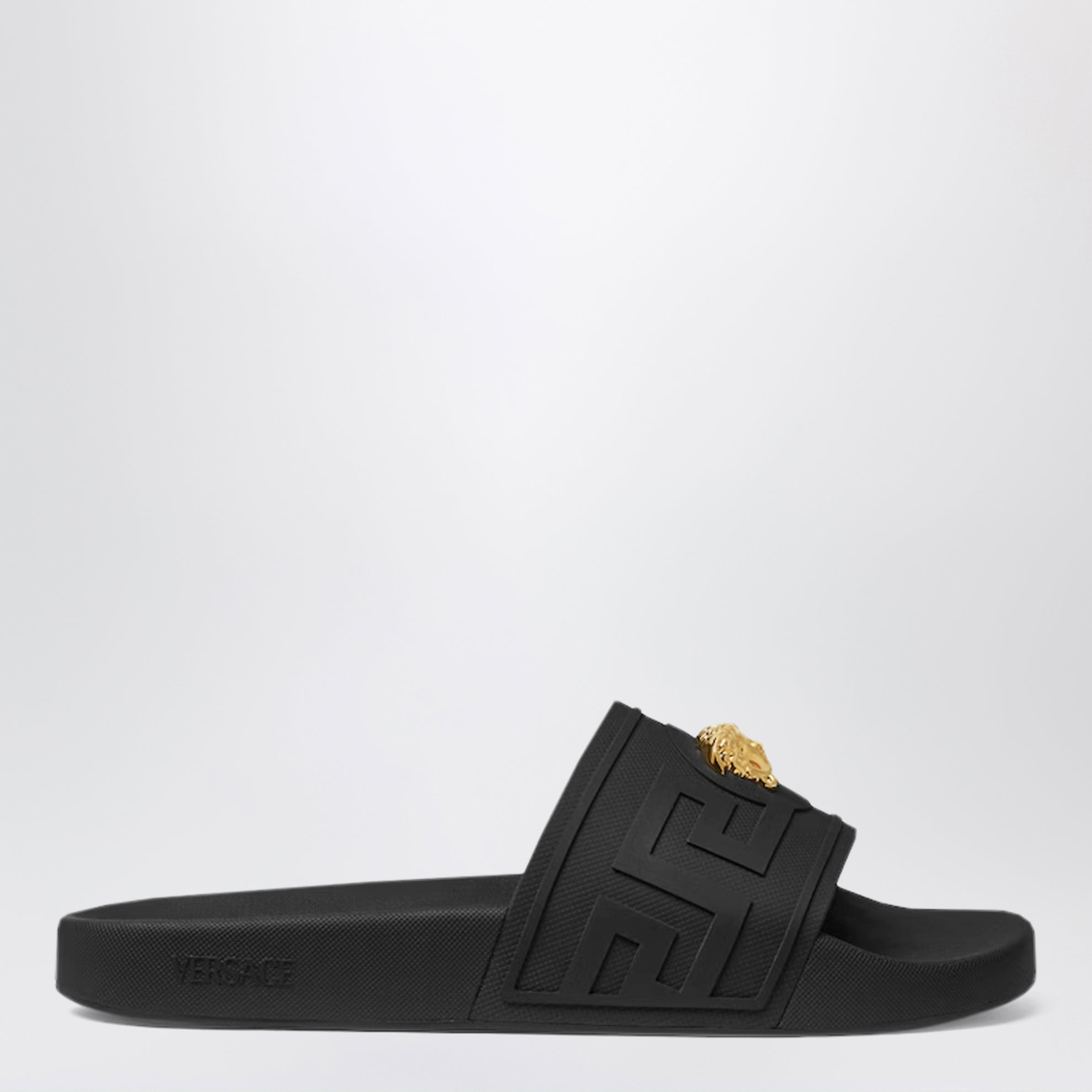 Black La Medusa rubber slides