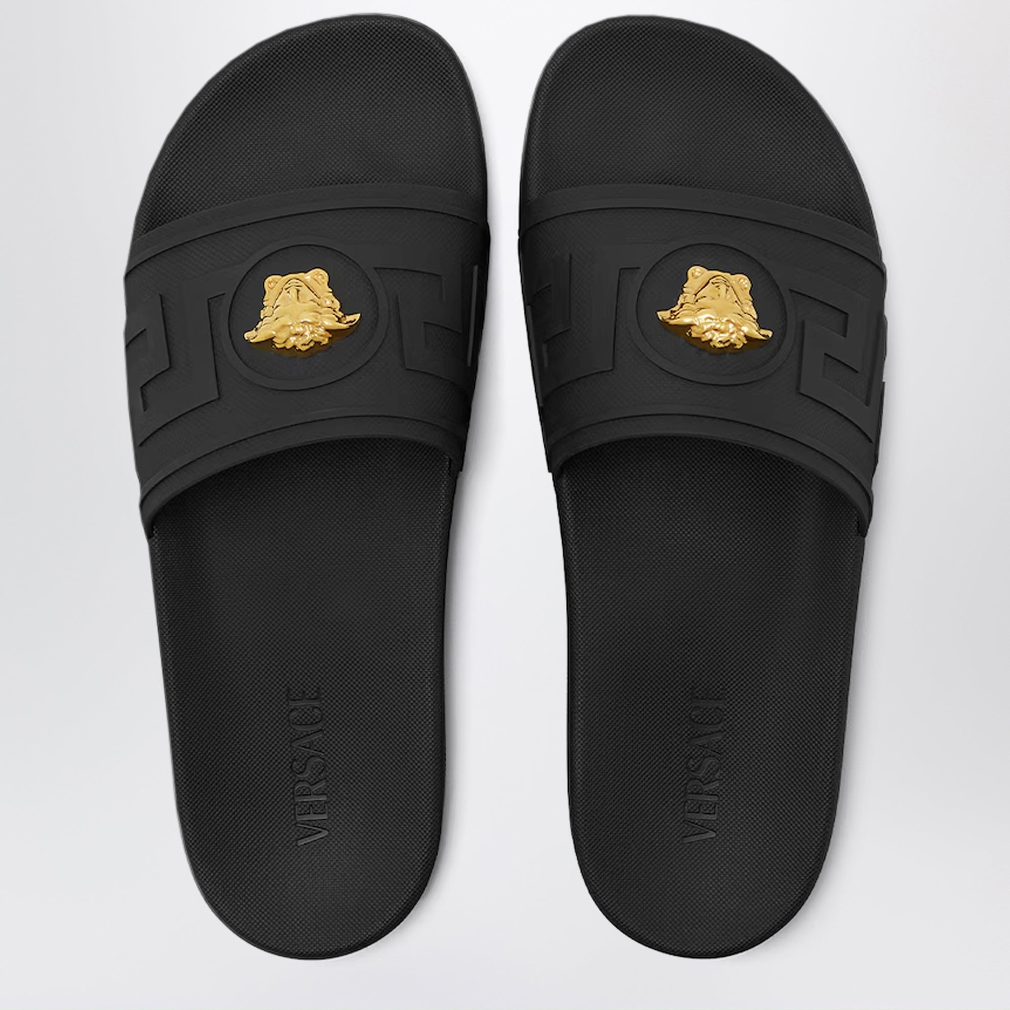 Black La Medusa rubber slides