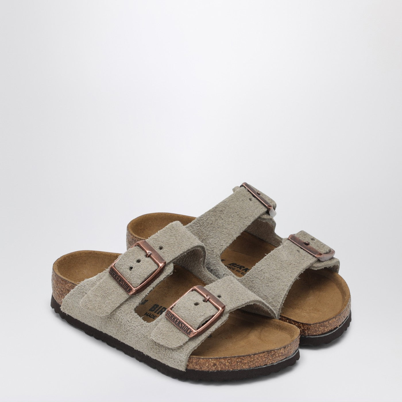 Taupe suede Arizona slide