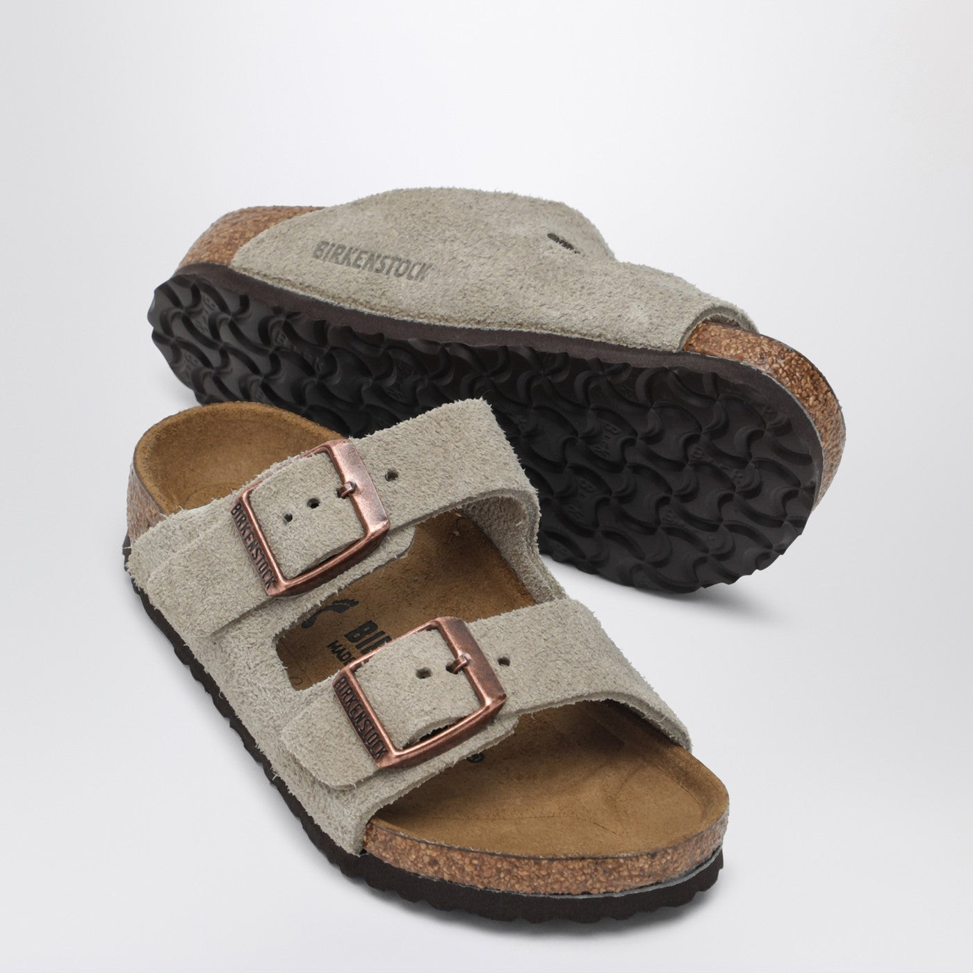 Taupe suede Arizona slide