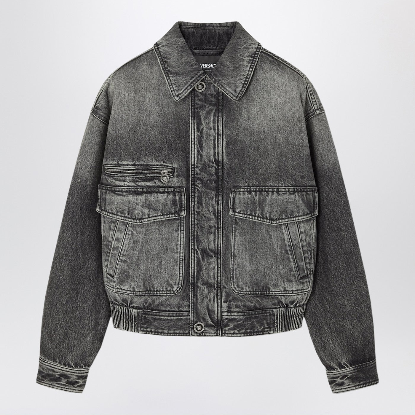 Blouson in denim grigio