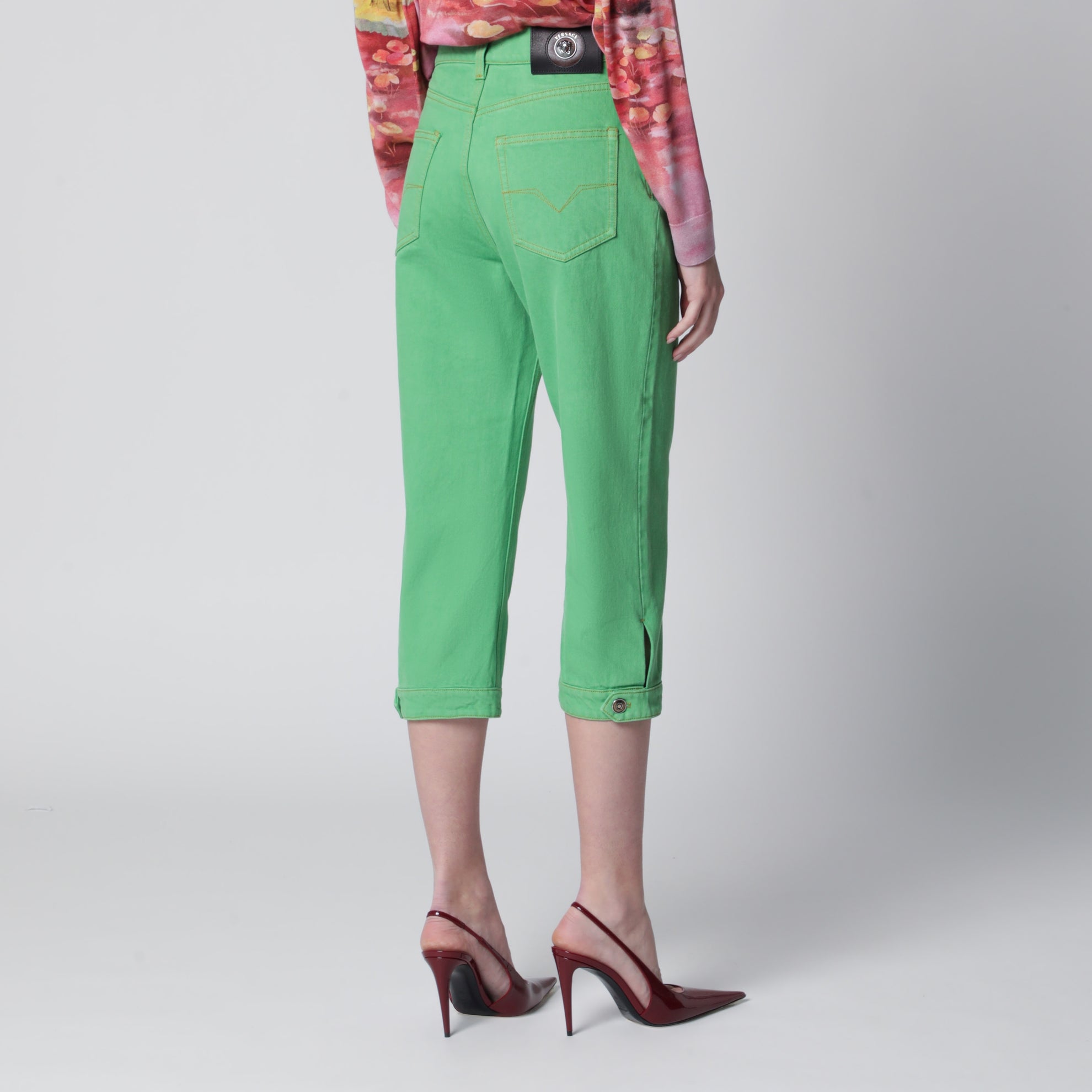 Pastel green Capri jeans