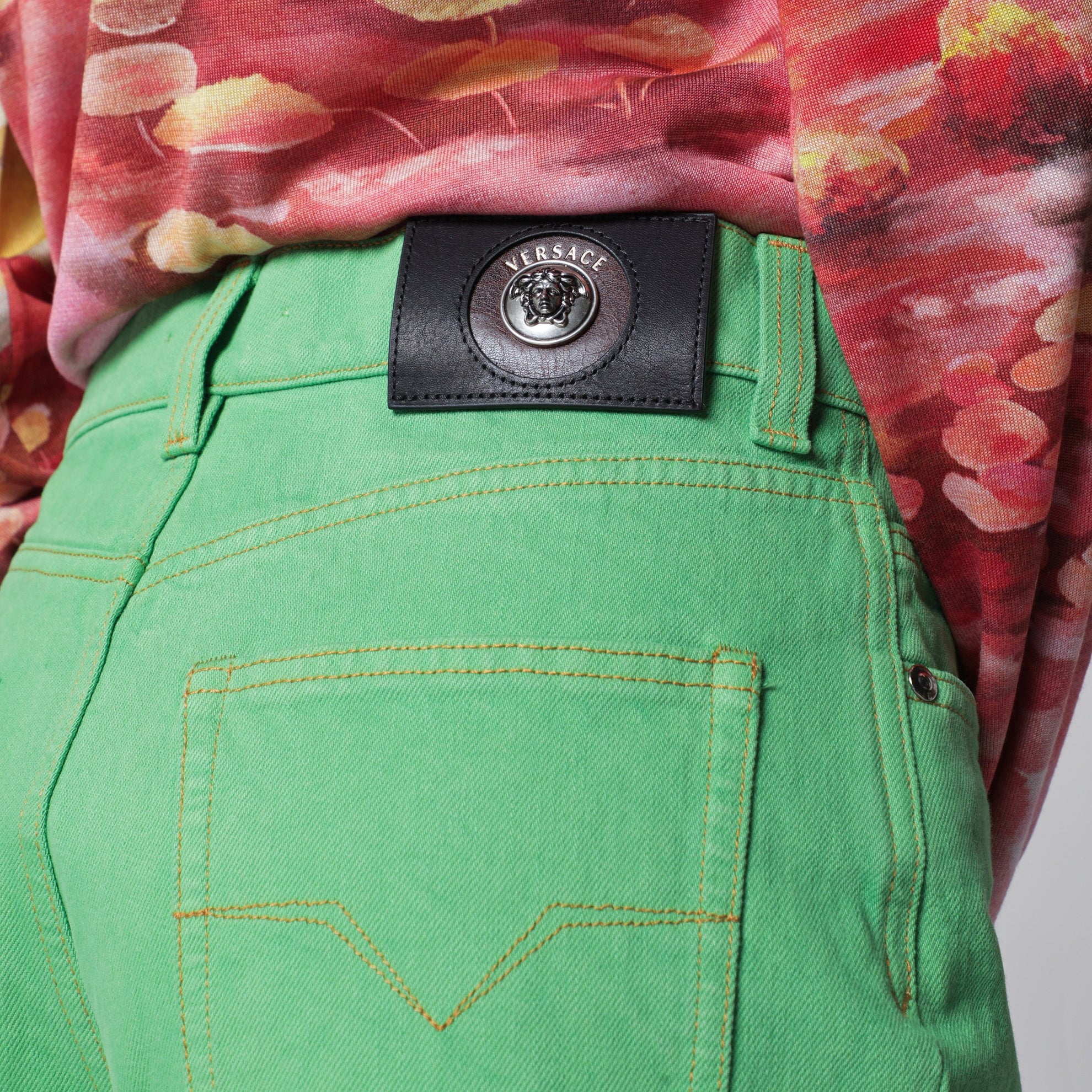 Pastel green Capri jeans