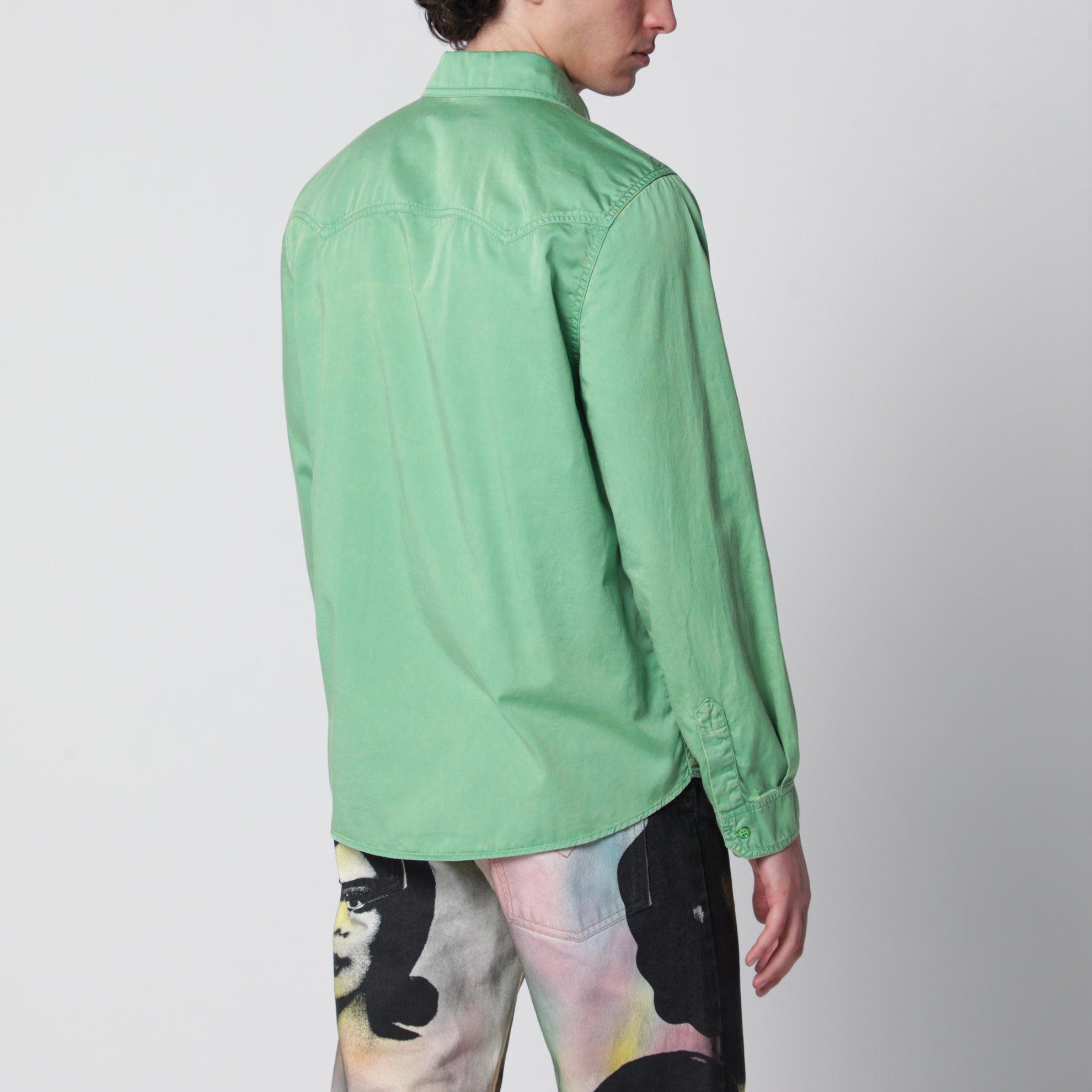 Camicia in cotone verde