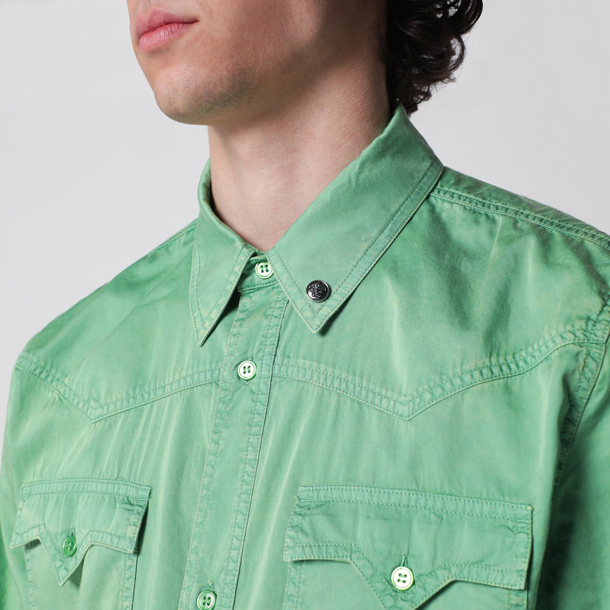 Camicia in cotone verde