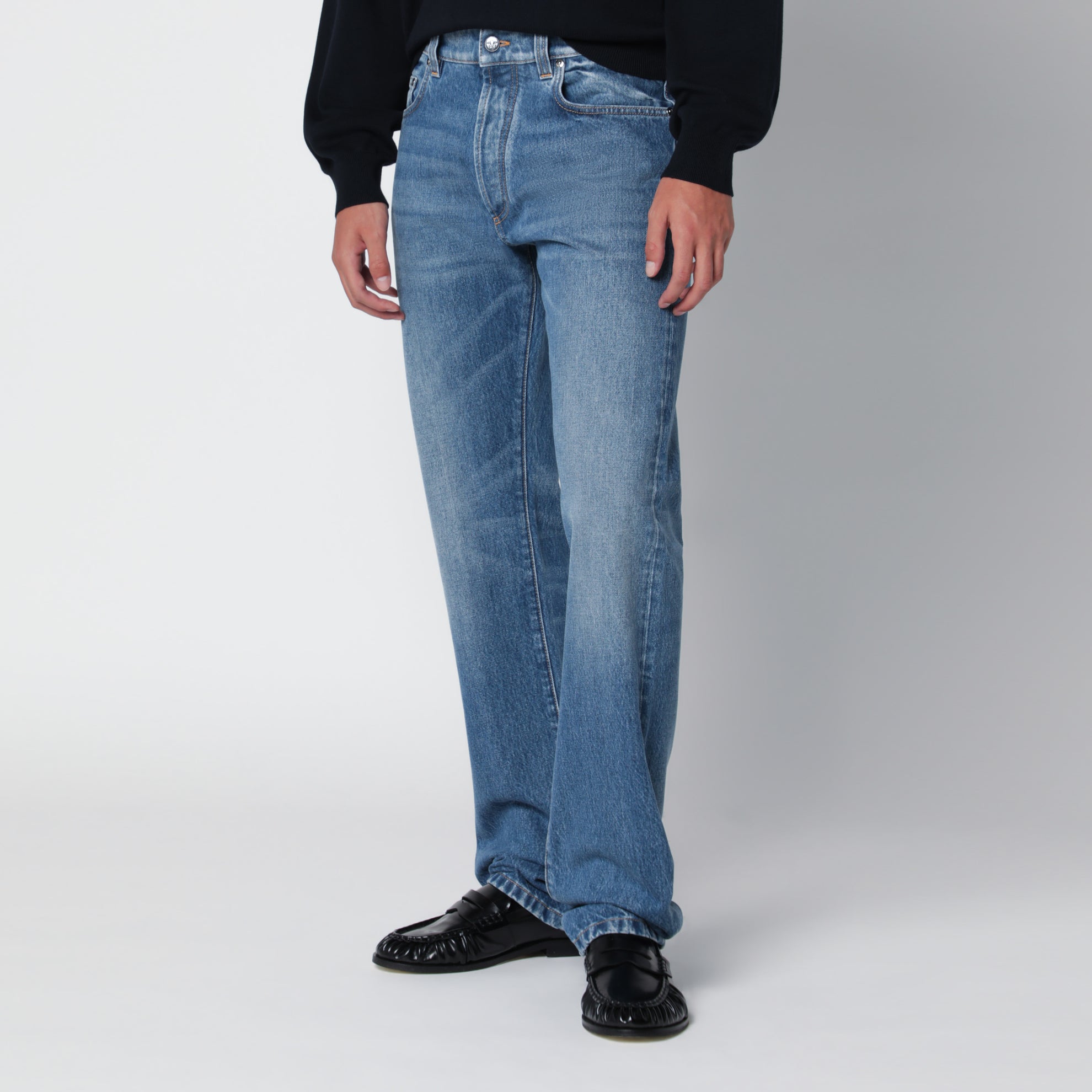 Jeans blu medio effetto washed