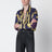 Camicia New Barocco blu in twill di seta