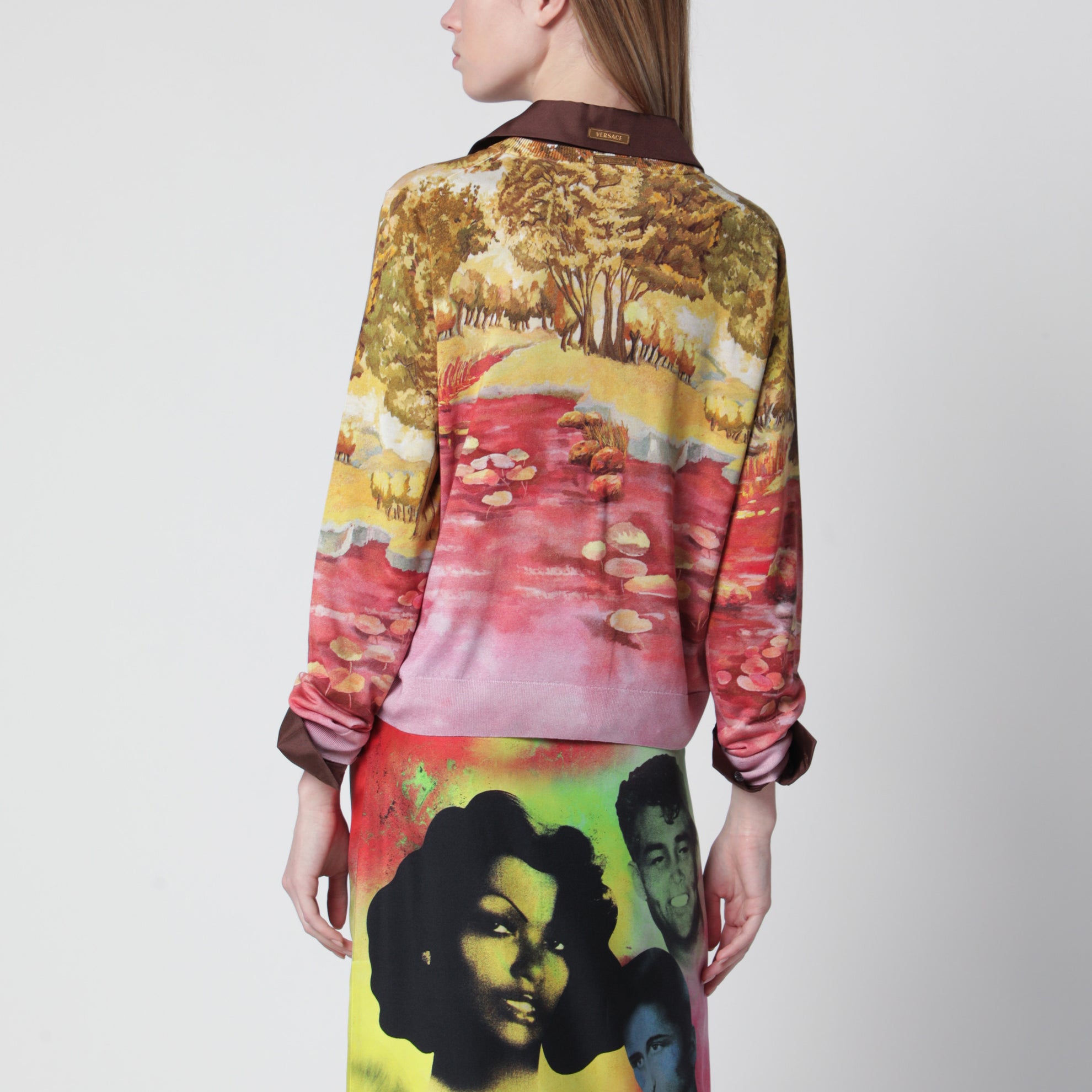 Bedruckter Cardigan aus Seidenstrick