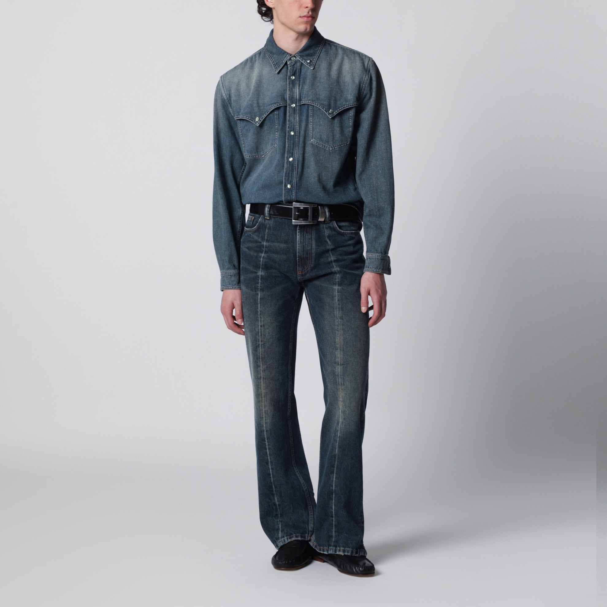 Camicia in denim blu vintage