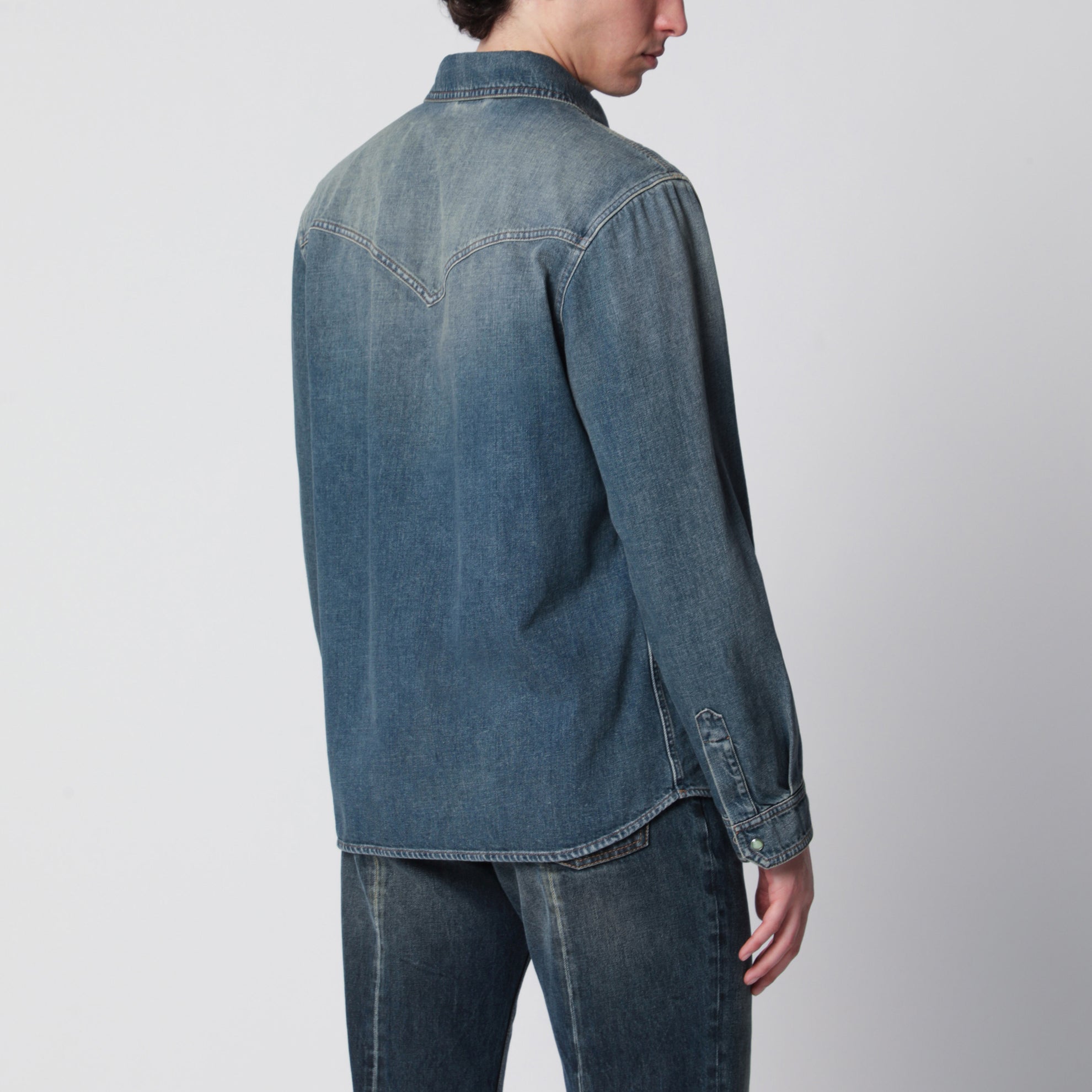 Camicia in denim blu vintage