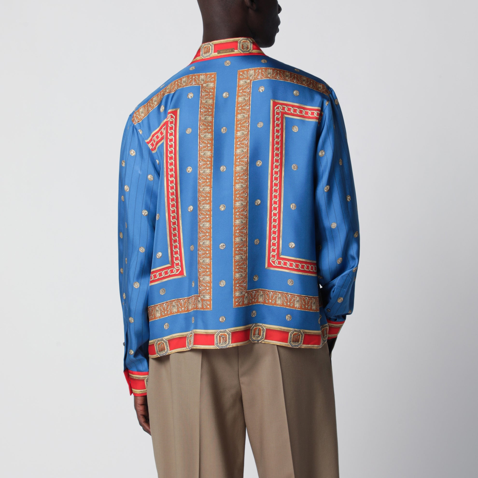 Regular printed silk twill shirt