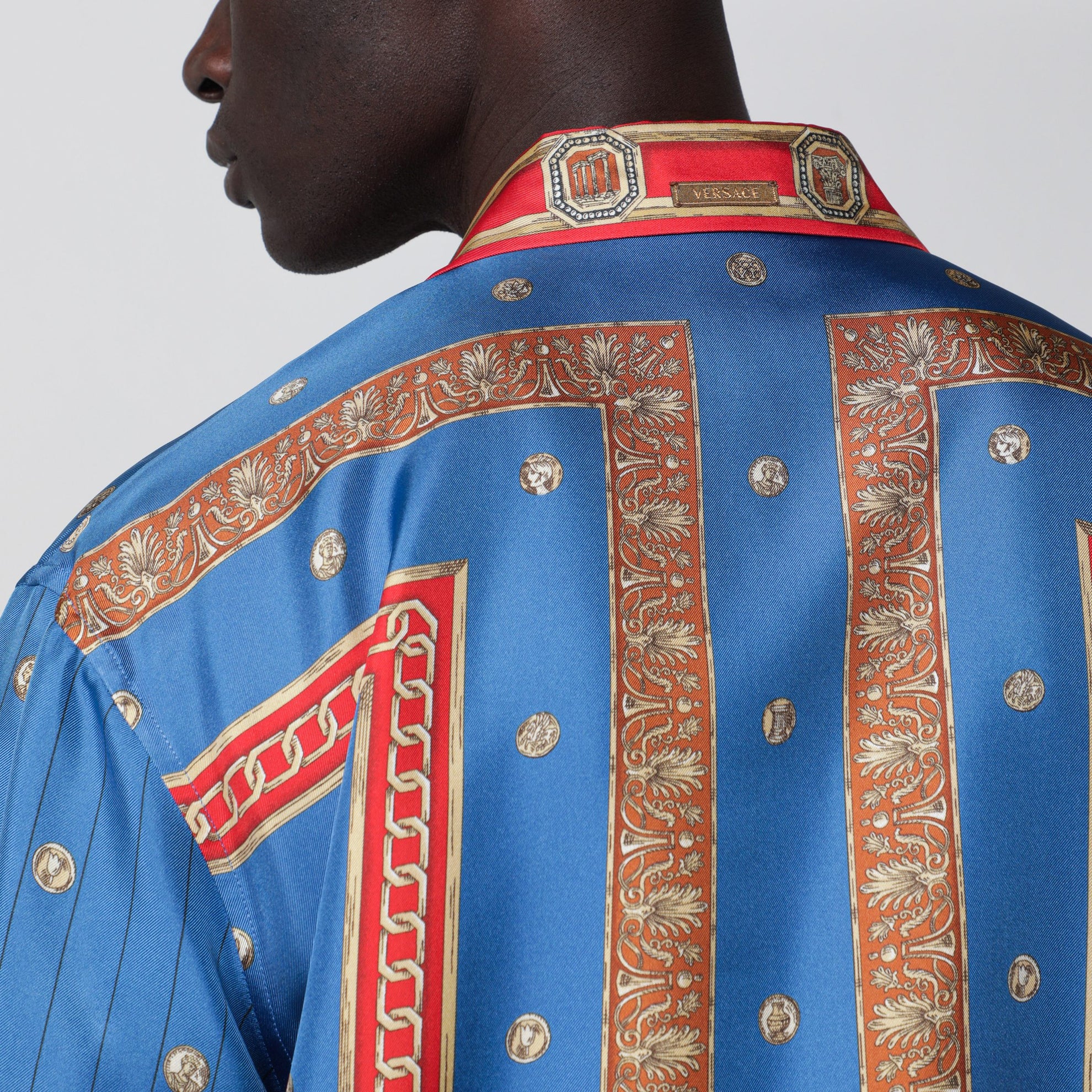 Regular printed silk twill shirt