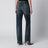 Jean en coton délavé en denim bleu foncé