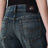 Jean en coton délavé en denim bleu foncé