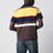 T-shirt polo a righe color-block in cotone