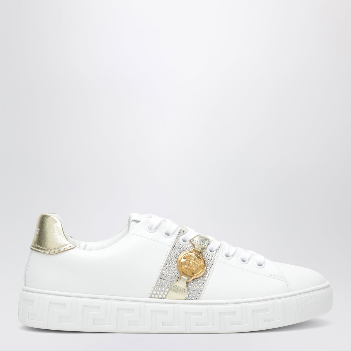 Weiße Greca Sneaker aus Nylon