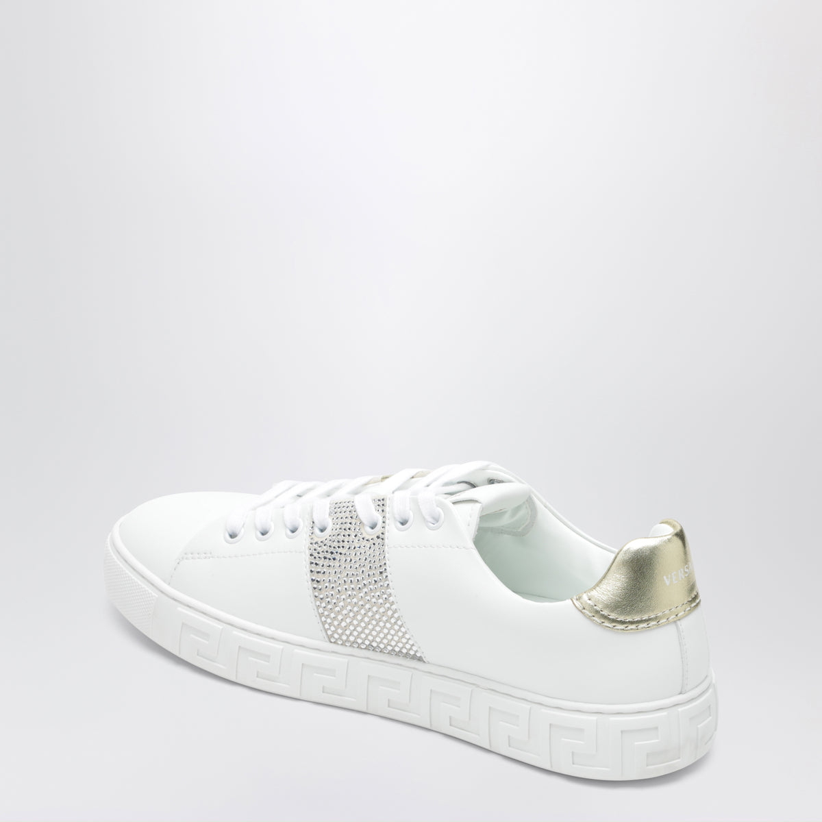 Weiße Greca Sneaker aus Nylon