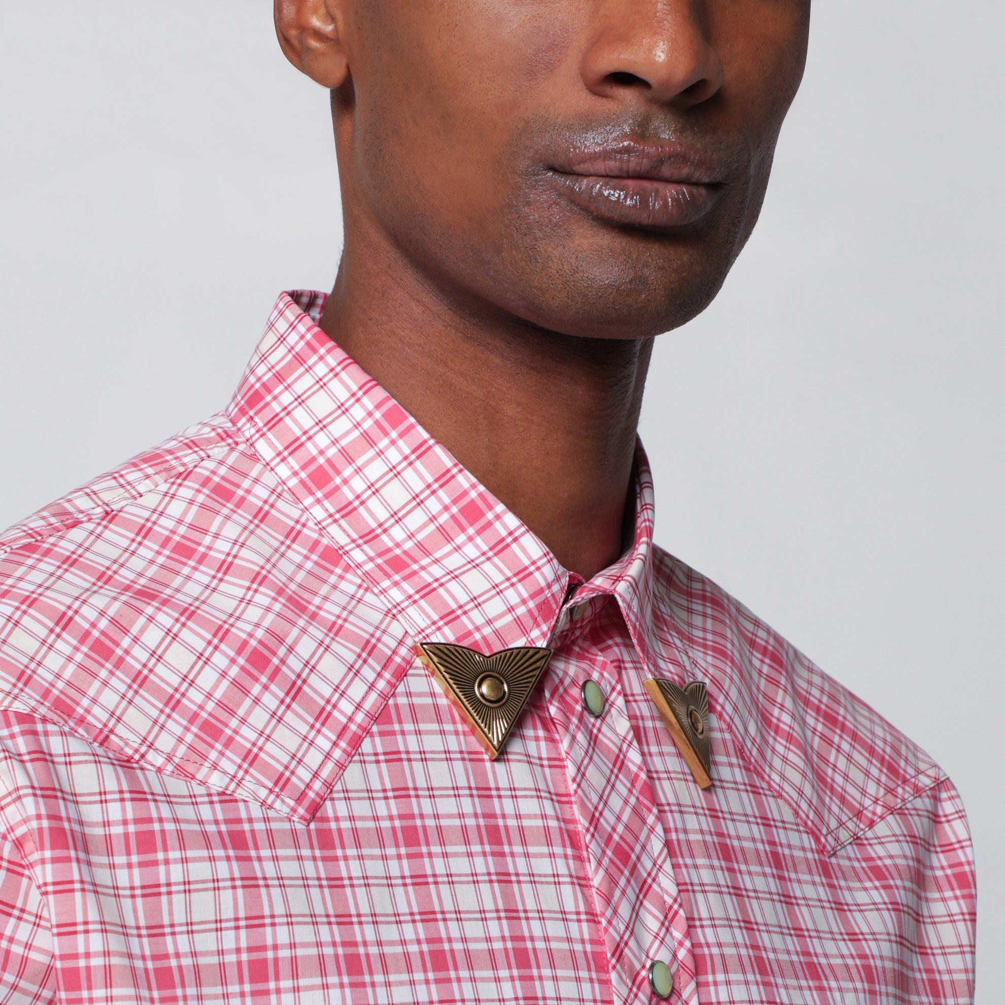 Slim-fit cotton poplin check shirt